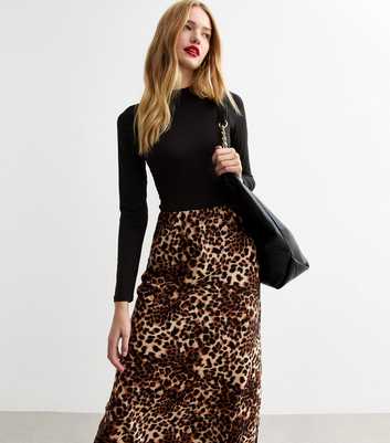 Gini London Leopard Print Maxi Skirt