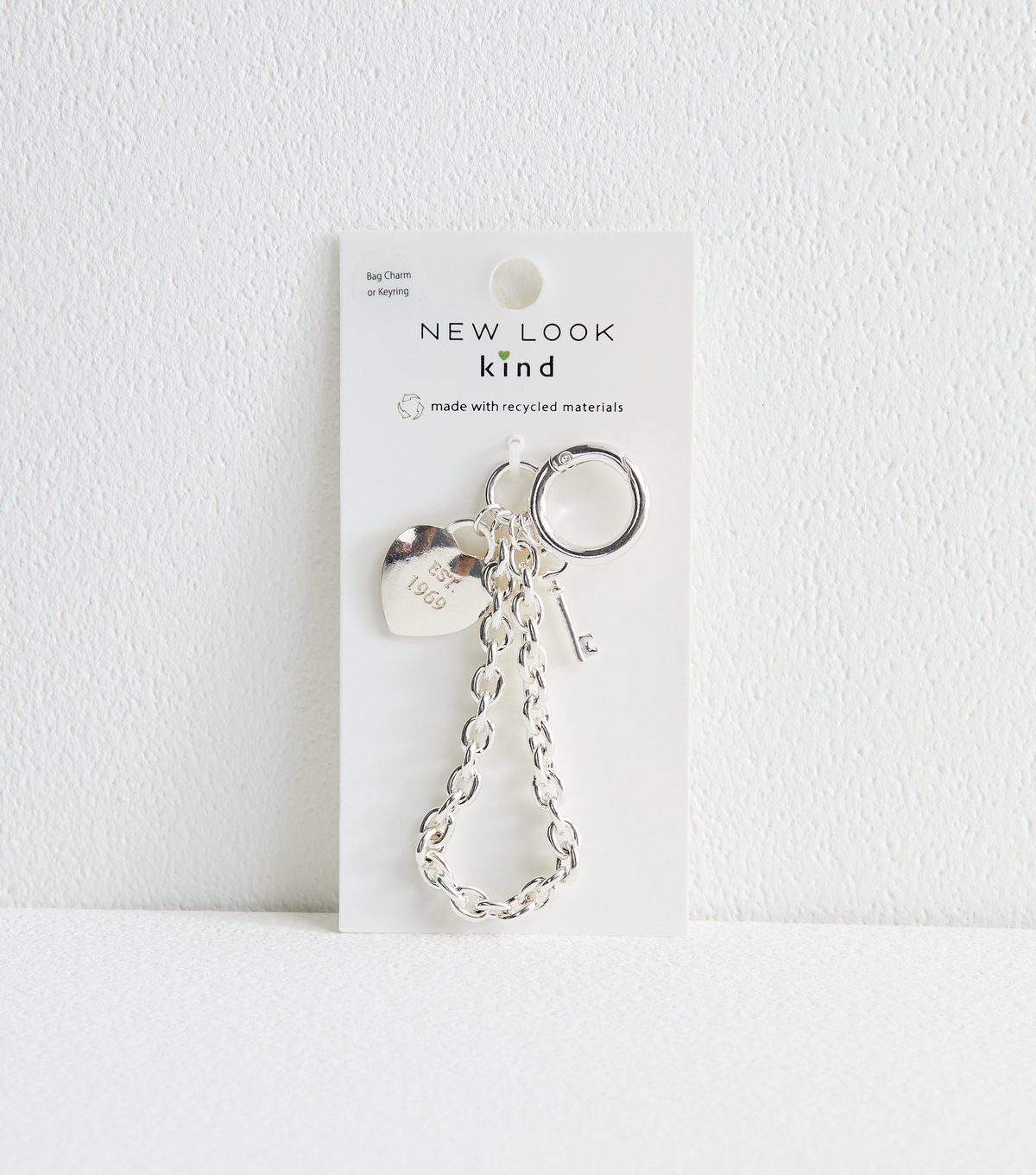 Silver Heart Padlock Bag Charm New Look