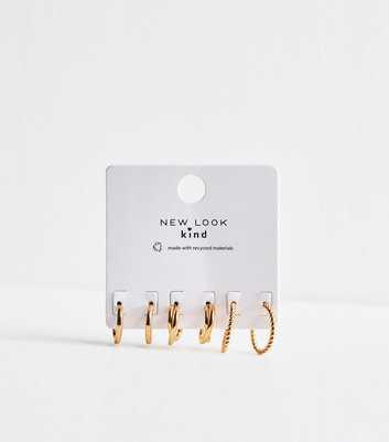 Pack Of 3 Gold Tone Hoop Earrings