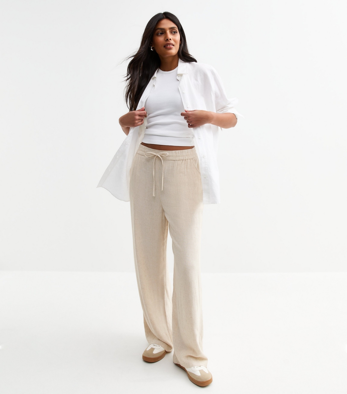 Women's Stone Wide Leg Trousers New Look