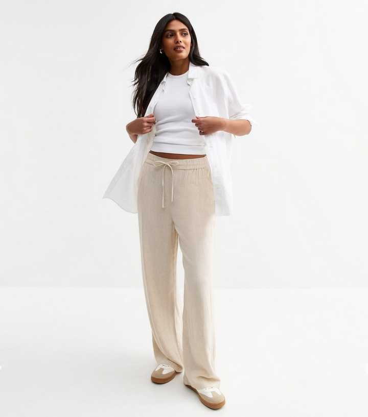 Stone Wide Leg Trousers