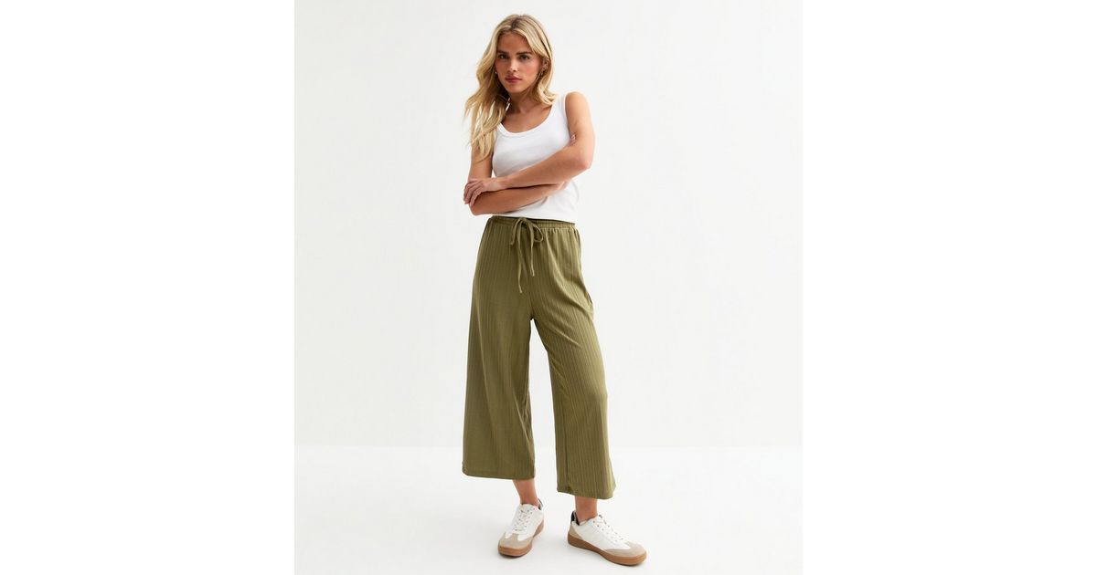 1712 Khaki Slim Fit Cropped Trousers