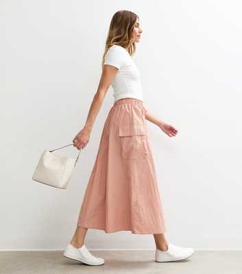 Pink Utility Midi Skirt