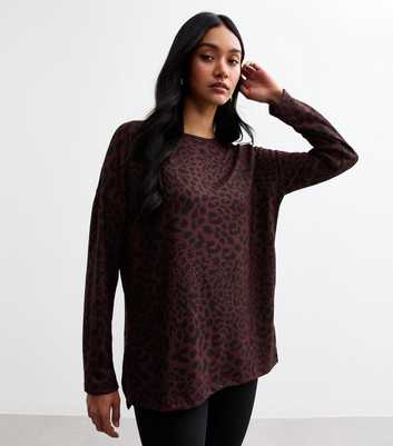 Soft Touch Red Animal Print Step Hem Top