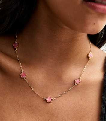 Pink Flower Necklace