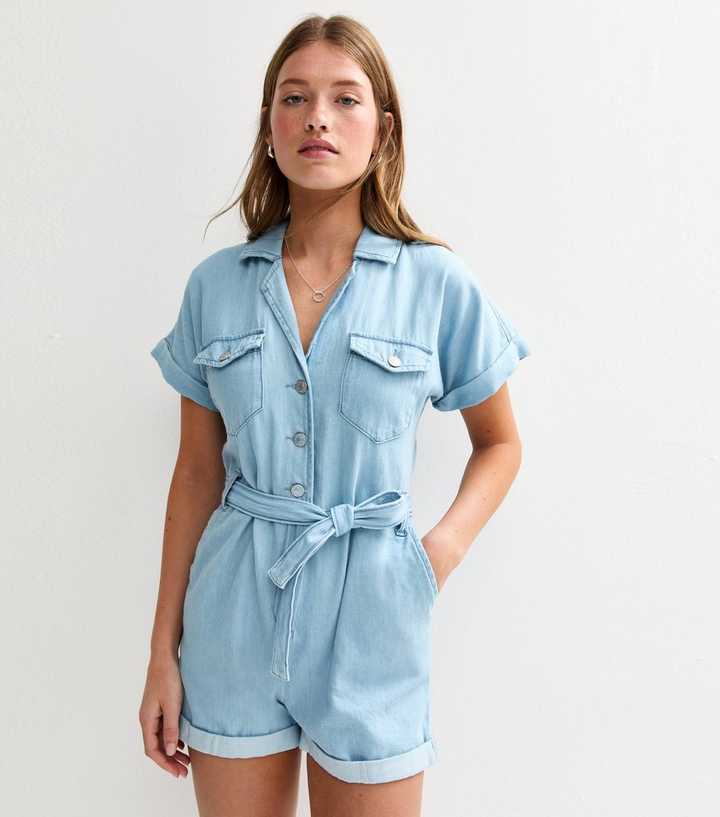 Light Blue Soft Denim Playsuit