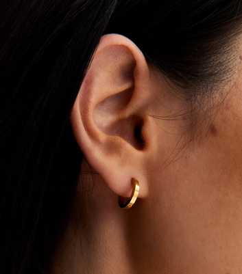 Gold Tone Waterproof Hoop Earrings