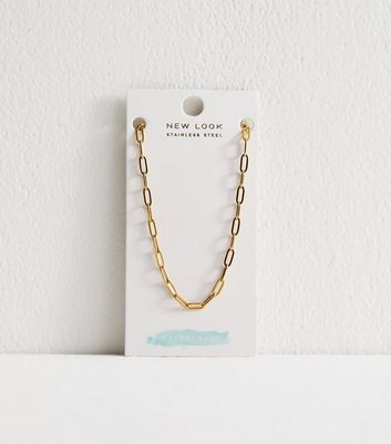 Gold Tone Waterproof Chain Link Necklace | New Look