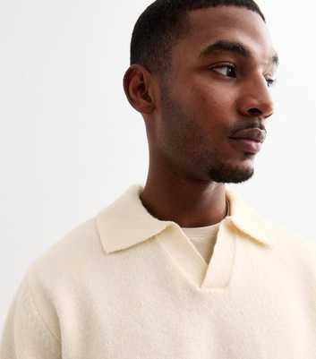 Jack & Jones Cream Relaxed Polo Collar Jumper