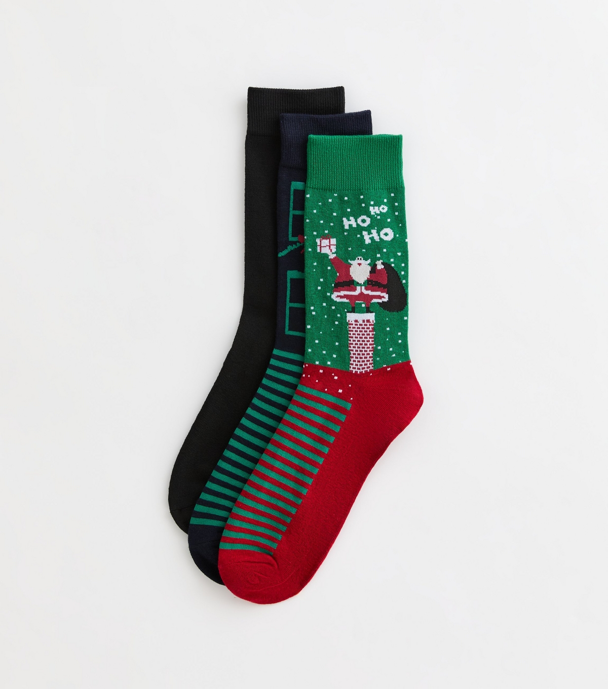 Men's Pack Of Three Christmas Socks Jack & Jones New Look