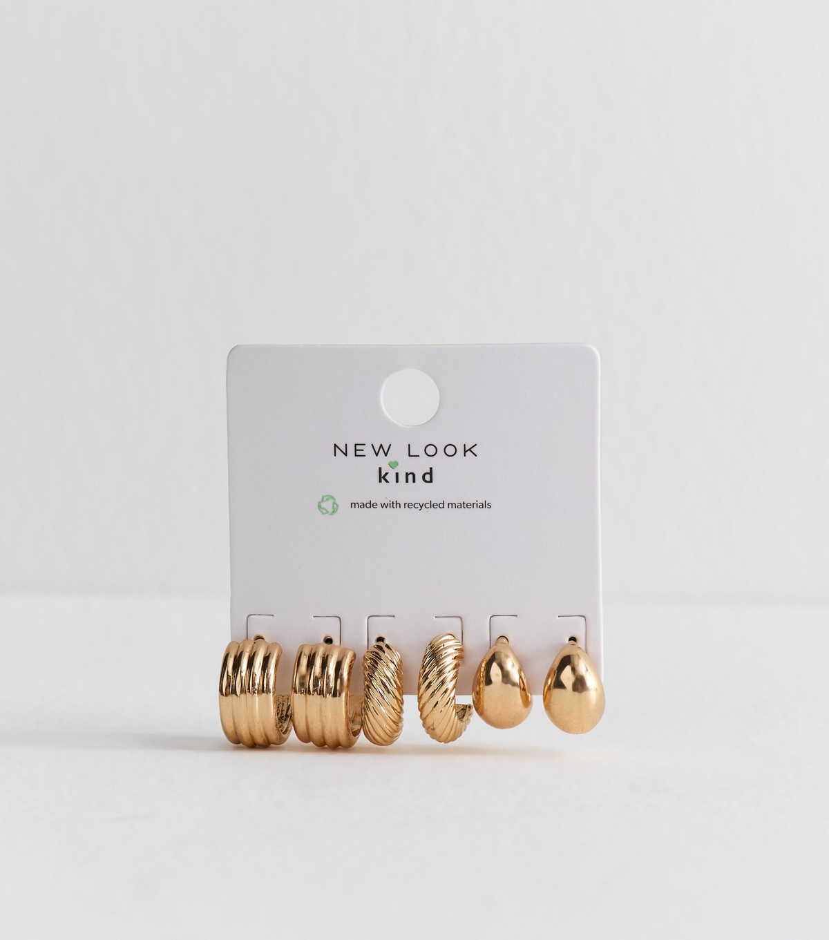 Pack of 3 Gold Tone Hoop Earrings New Look