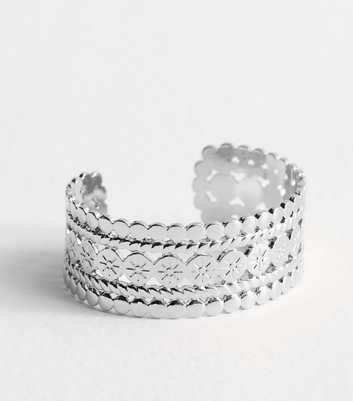 Silver Tone Cutout Cuff