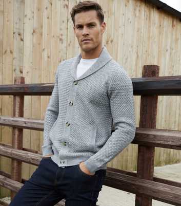 Threadbare Grey Lindow Knit Shawl Cardigan