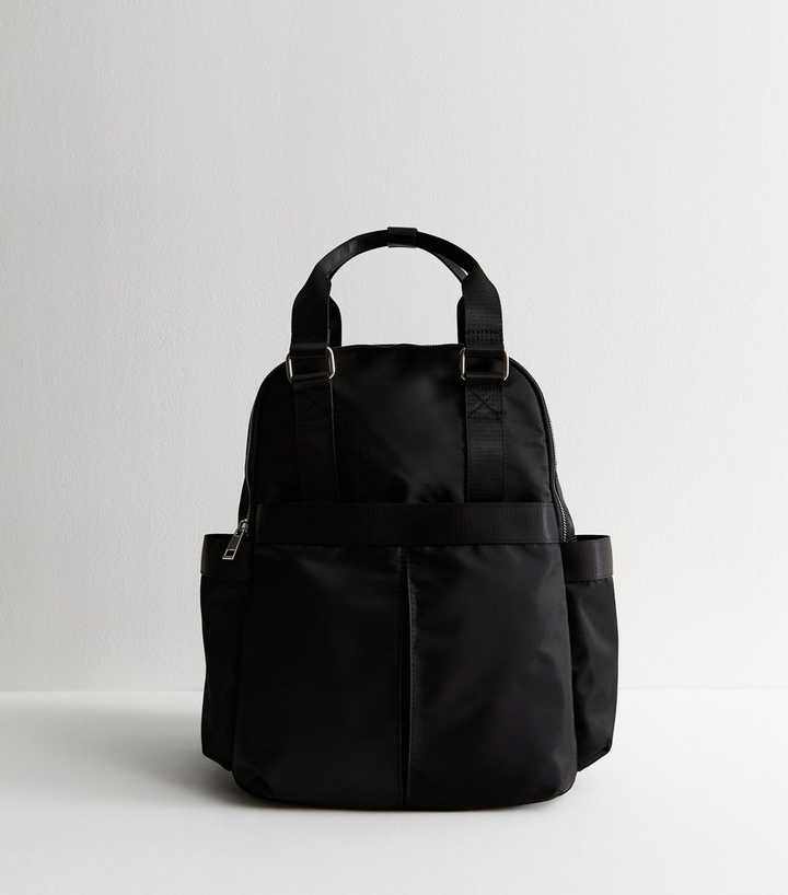 Black Multi Pocket Top Handle Backpack