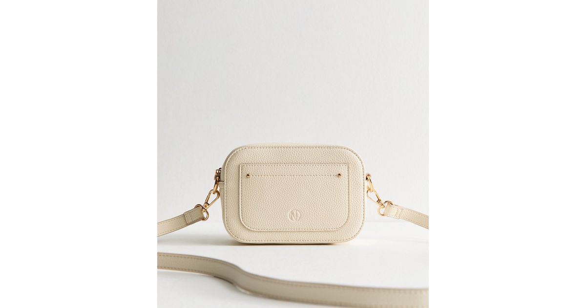 Camera Bag Cream Handbags New Look Cream Grained Faux