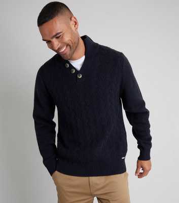 Threadbare Cranmere Button Funnel Neck Jumper