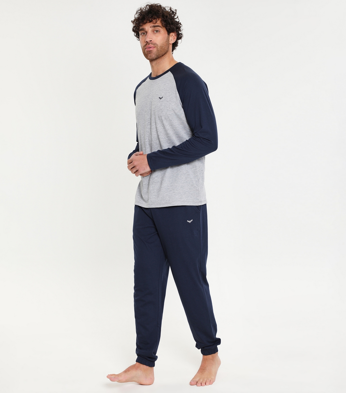 Men's Raglan Sleeve Pyjama Set Threadbare New Look