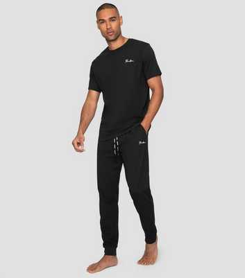 Threadbare Black Elton Short Sleeved Pajamas Set