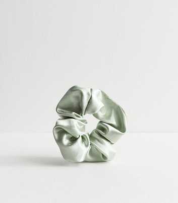 Light Green Oversized Satin Scrunchie