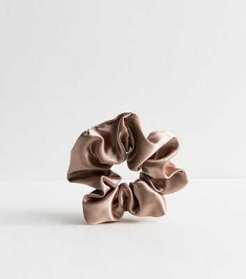 Mink Oversized Satin Scrunchie