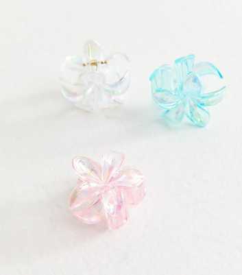 Pack of 3 Multicolour Tropical Flower Mini Hair Clips