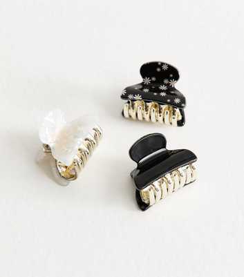 Pack of 3 Black Mini Hair Claw Clips