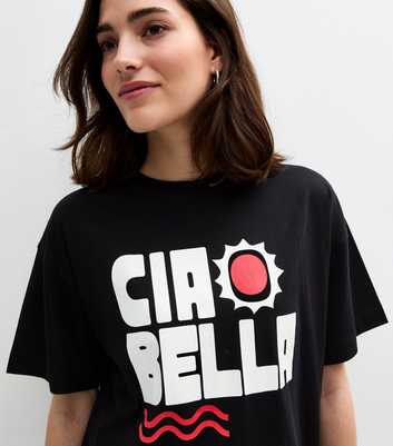 Black Oversized Ciao Bella T-Shirt 