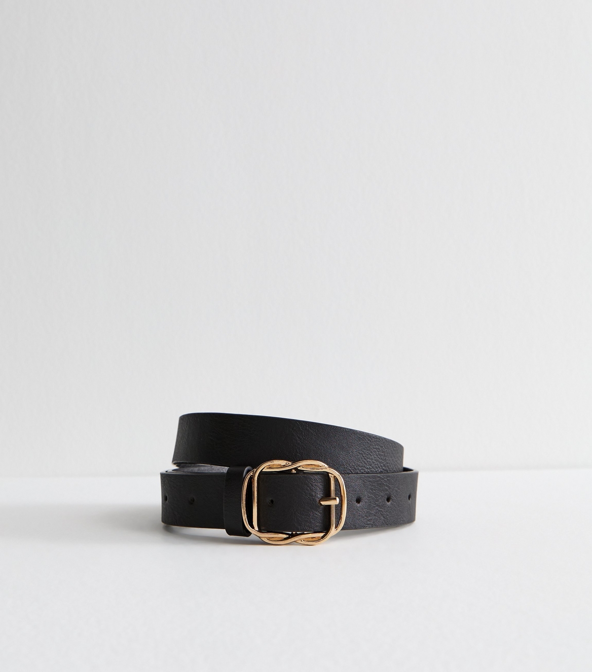 Black Faux Leather Belt New Look