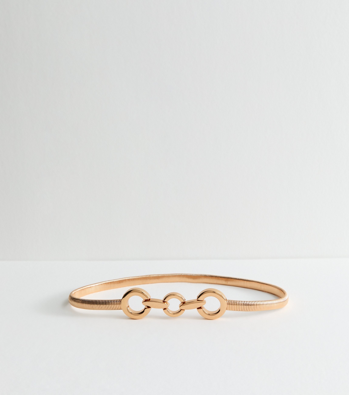 Gold Tone Ribbed Belt New Look