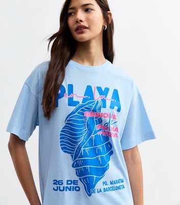 Blue Shell Graphic Print T-Shirt