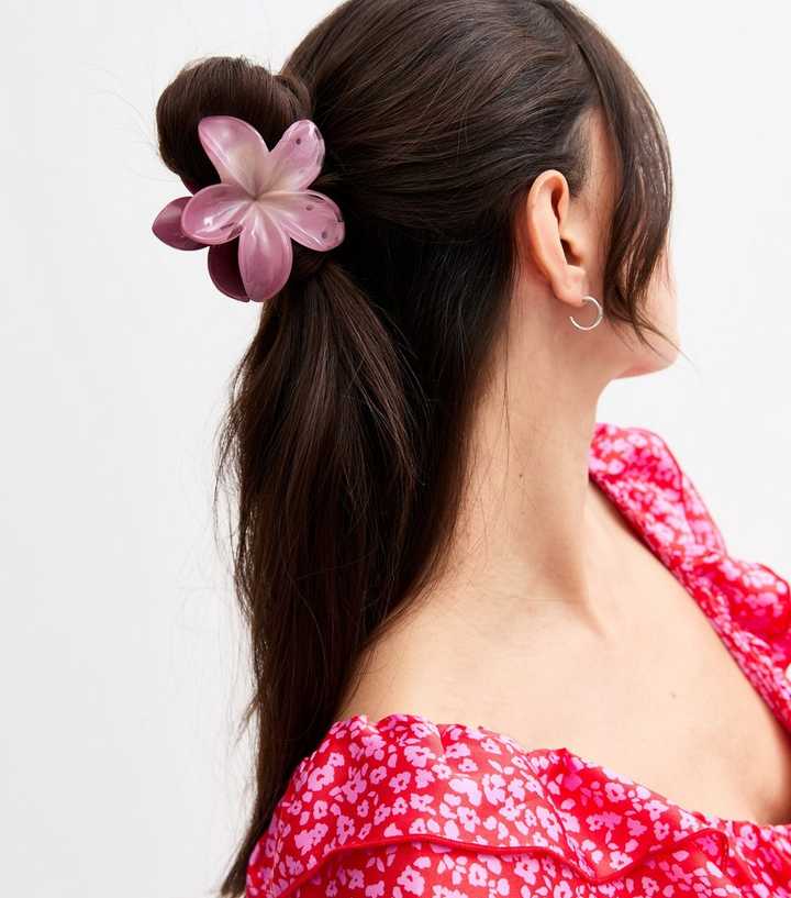 Light Purple Flower Hair Claw Clip