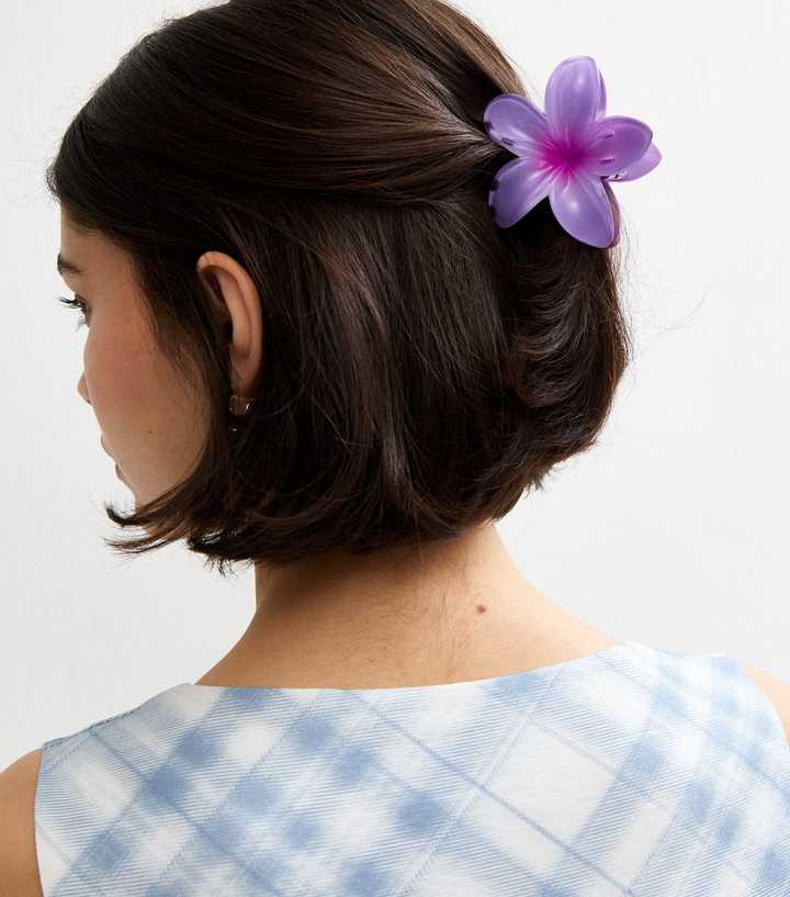 Lilac Tropical Flower Hair Claw Clip