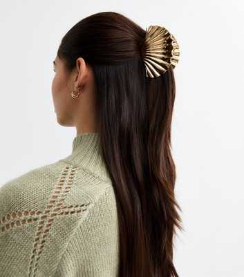 Gold Metallic Shell Hair Claw Clip