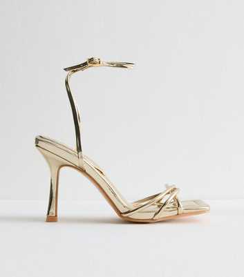 Public Desire Fizzy Gold Metallic Faux Leather Sandals