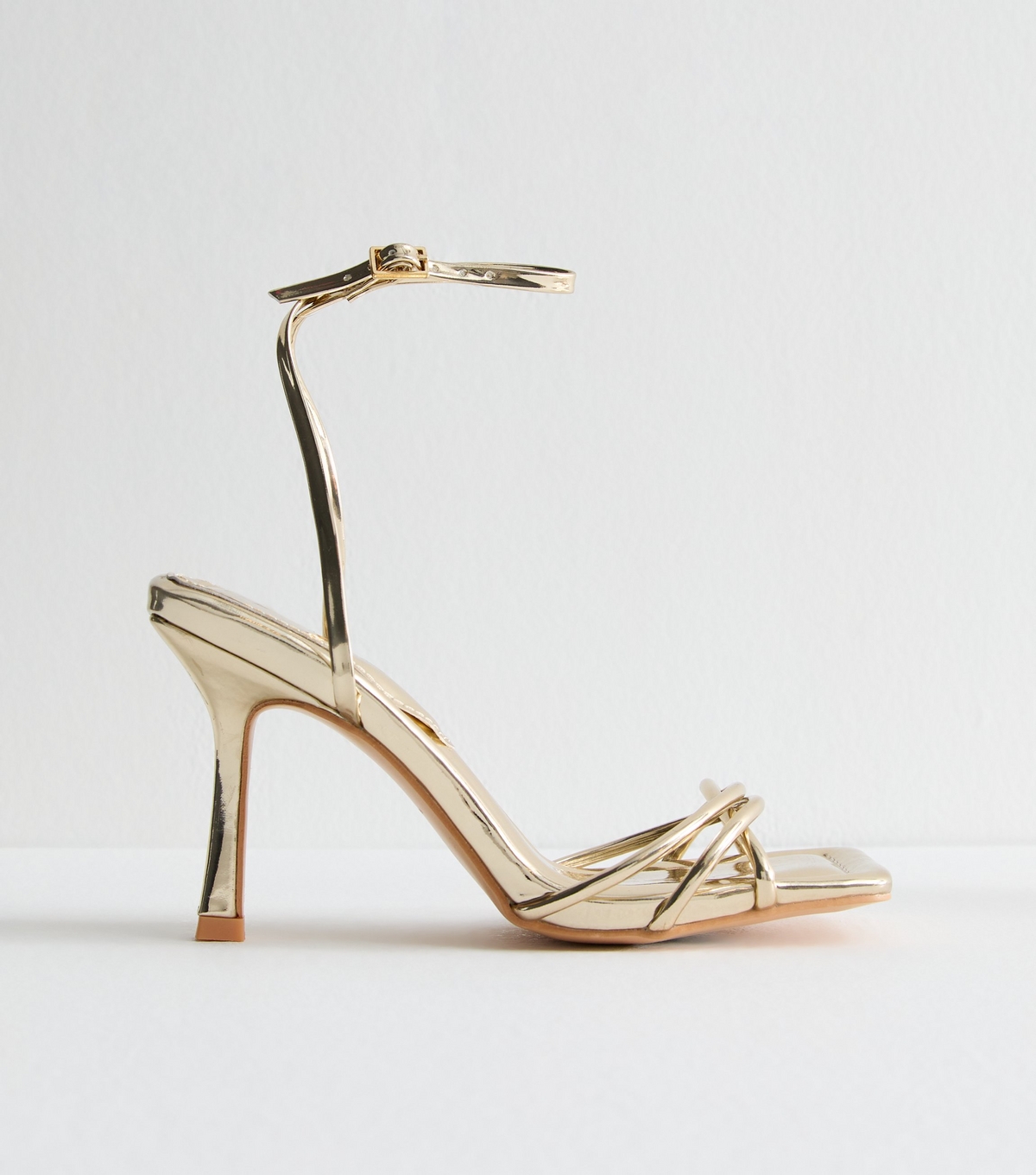 Women's Fizzy Gold Metallic Faux Leather Sandals Public Desire New Look