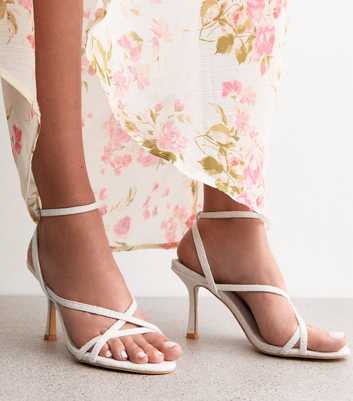 Public Desire White Oaklyn Woven Sandals
