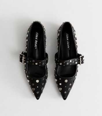 Public Desire Florentine Black Point Toe Flats