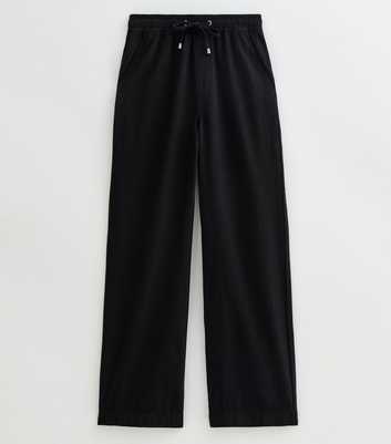 Tall Black Drawstring Waist Wide Leg Trousers