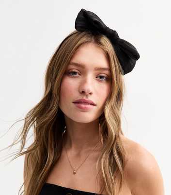 Black Large Statement Bow Headband