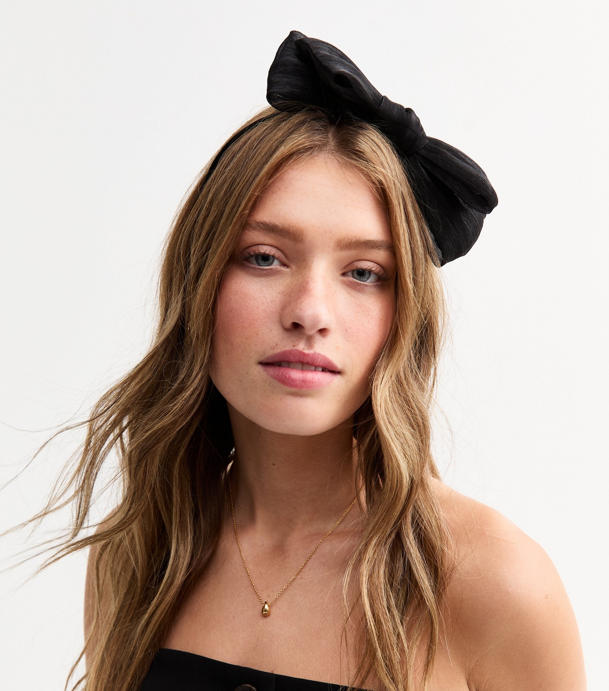 Black Large Statement Bow Headband New Look