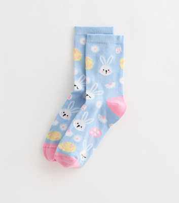 Blue Easter Bunny Socks