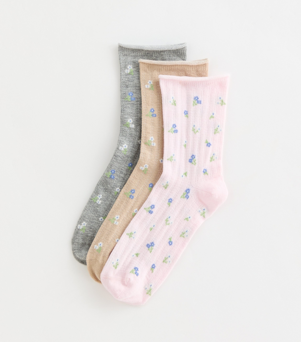 Pack of 3 Pink Floral Socks New Look