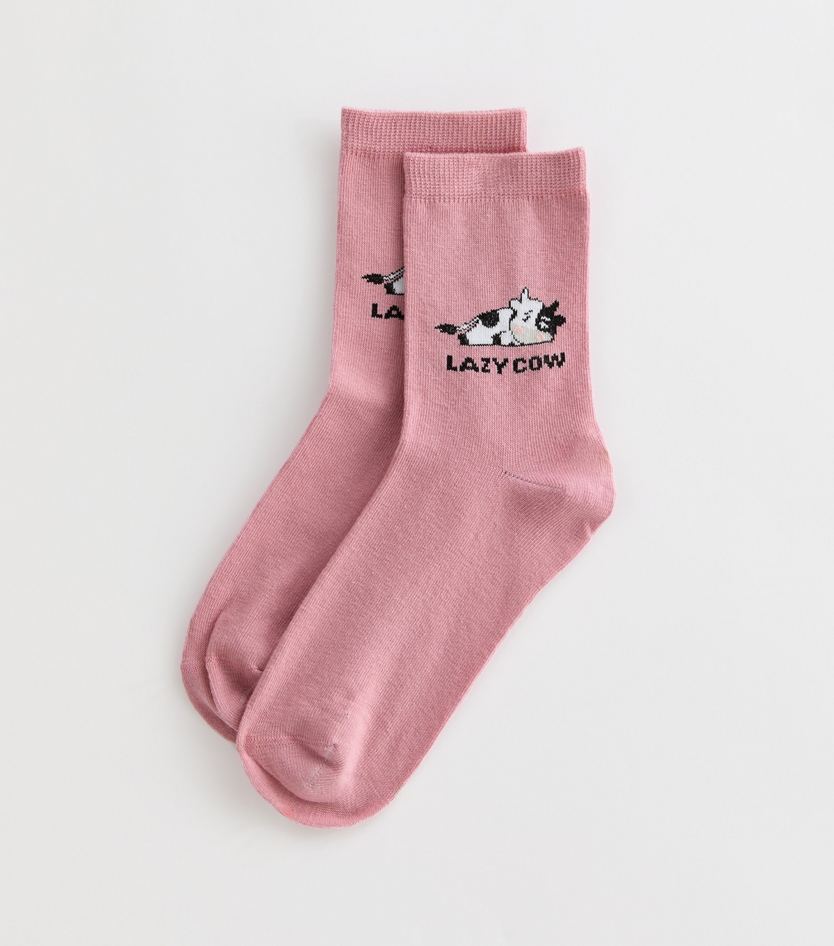 Pink Lazy Cow Socks New Look