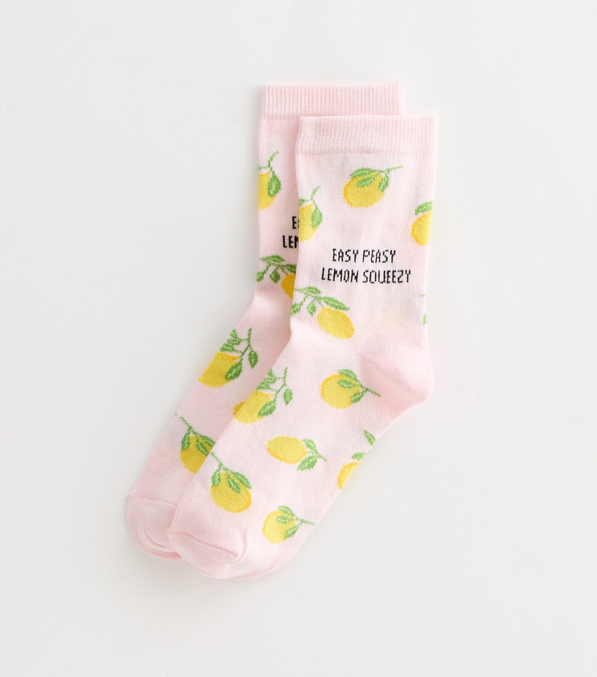 Pink Easy Peasy Squeezy Lemon Socks New Look