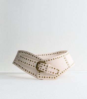 Nyovee Studded Leather Belt Cream NWT Nyovee Studded Leather Belt Cream NWT main image 2
