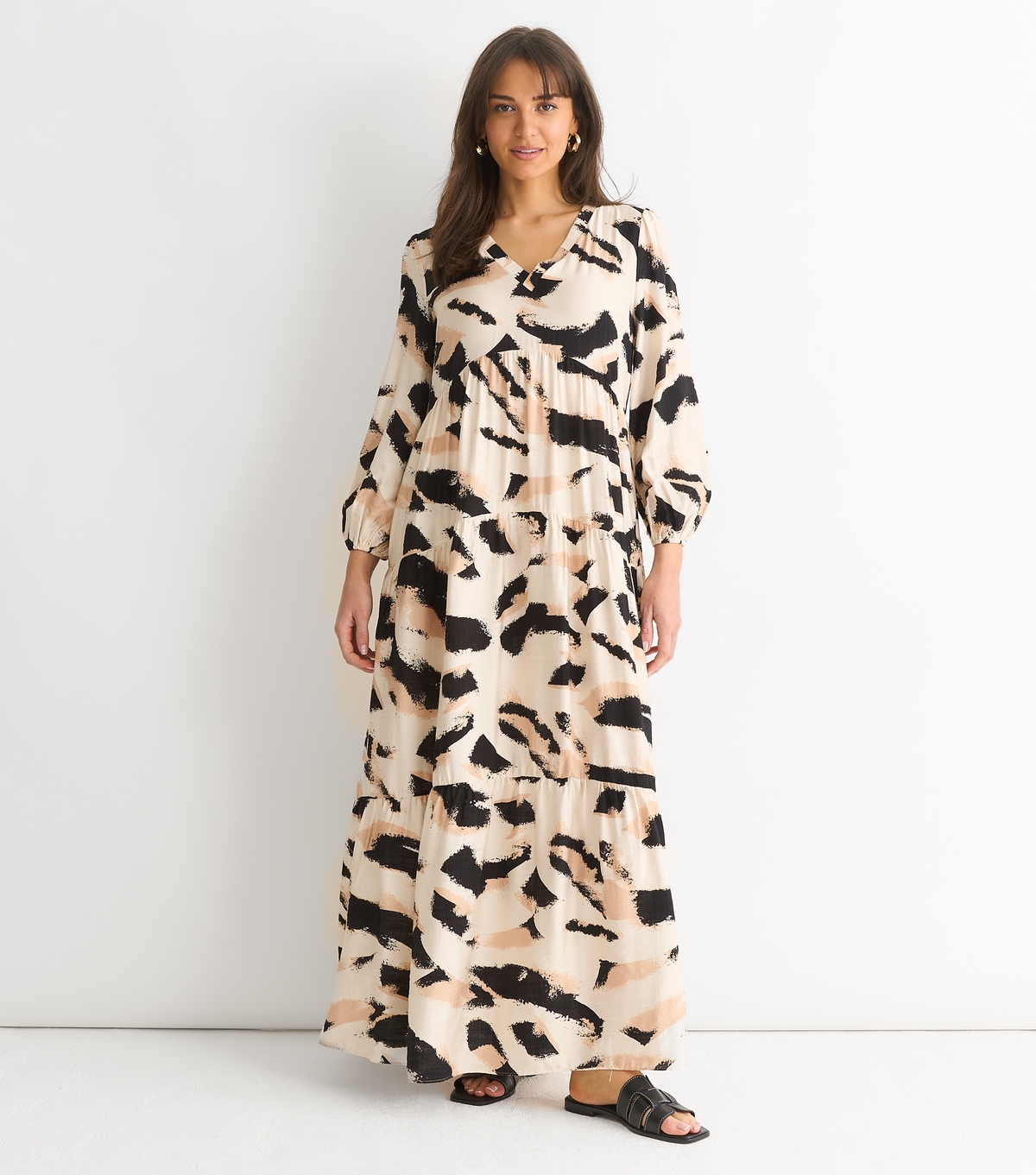 Women's Cream Animal Print Maxi Dress Gini London New Look