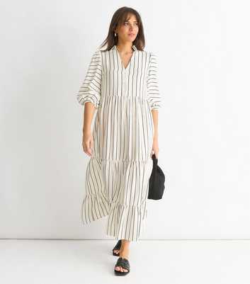 Gini London White Striped Maxi Dress