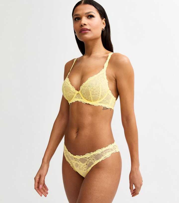Yellow Rose Lace Brazilian Briefs