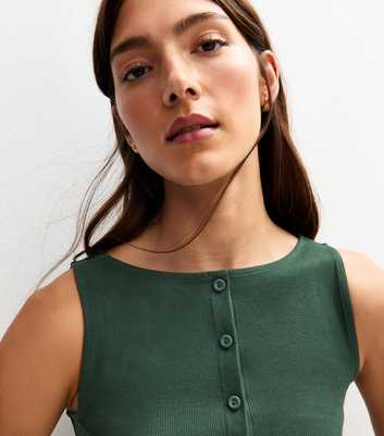 Dark Green Rib Jersey Vest