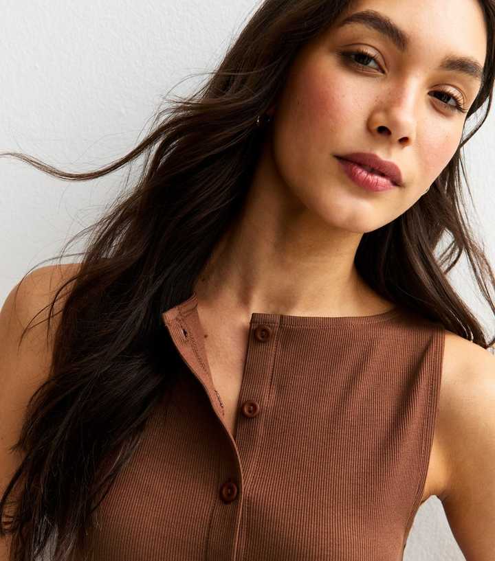 Burnt Orange Rib Jersey Vest